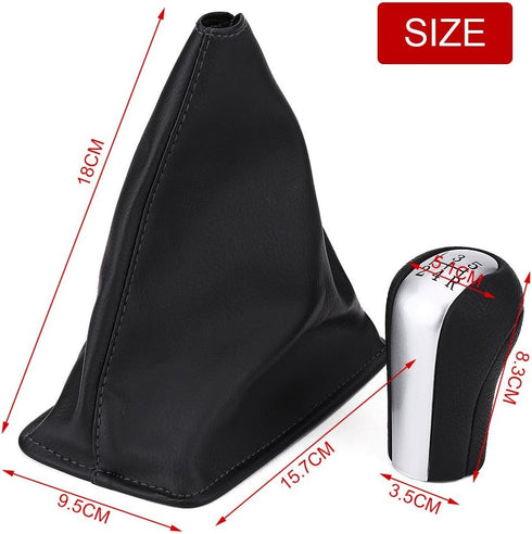 5 Speed Stick Shift Boot Gear Knob PU Leather Stick Shift Boot Cover for Corolla 1998-2009...