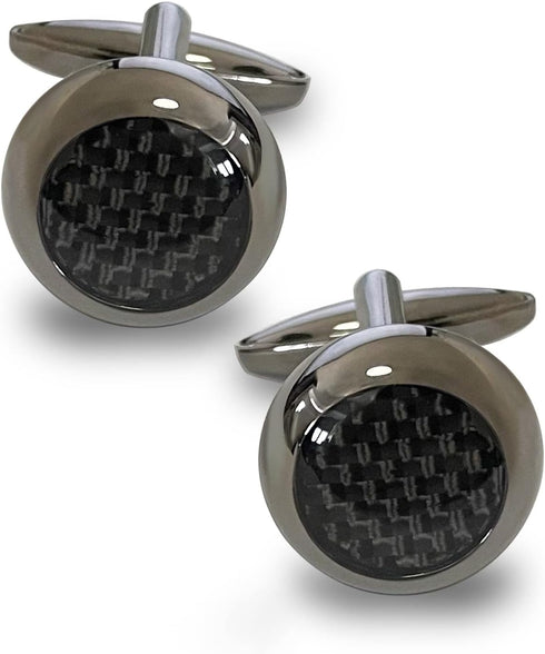 Black Carbon Fiber Cufflinks for Mens Shirt Wedding Business Gift...