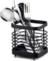 Stainless Steel Utensil Drying Rack, Silverware Drying Basket Basket Draining Basket Kitchen Dish Drainer Dish Drying Rack(S-Black)...