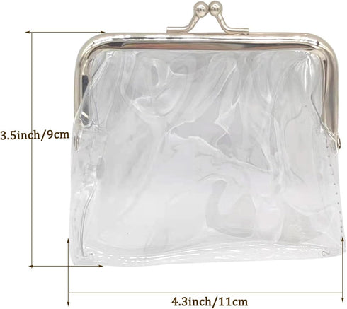 3 Pieces Clear Coin Purse?Transparent Change Purse?Jelly Wallets ?PVC Kiss-Lock Clear Wallet for Wome (white)...