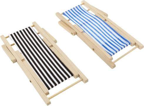 Miniature Beach Chair Props Miniature Dollhouse Folding Chairs Doll House Mini Folding Chairs Mini Lounge Chair Models for Dollhouse Home Desk Gar...