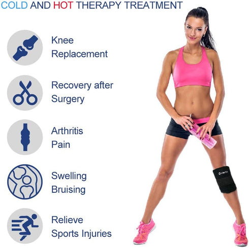 Knee Ice Pack for Injuries, Reusable Knee Cold Gel Pack Wrap Around Knee Cold Hot Compress for Knee Replacement Surgery Recovery, Bursitis Arthrit...
