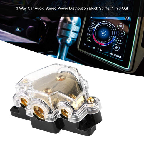 Distribution Block,3 Way Car Audio Stereo Power Distribution Block Splitter 1 in 3 Out...