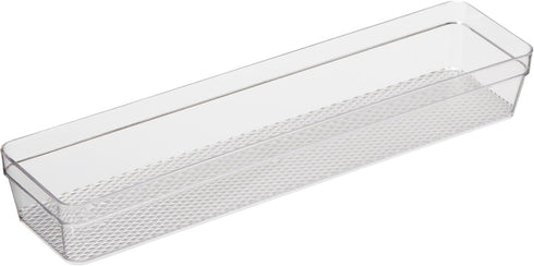 Oggi Clear Drawer Organizer - 3" X 12.5" - Ideal for Organizing Kitchen Drawers, Office, Desk, Silverware, Kitchen Utensils, Cosmetics and Bathroo...