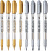 Dyvicl Metallic Markers Pens - Silver and Gold Paint Pens for Black Paper, Glass, Rock Painting, Halloween Pumpkin, Card Making, Scrapbook Album, ...