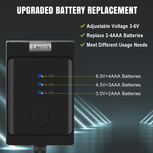 Lenink Adjustable AC Power Supply Adapter for 2 AAA 3 AAA 4 AAA Batteries, AAA Battery Replacement Adapter (Black)...