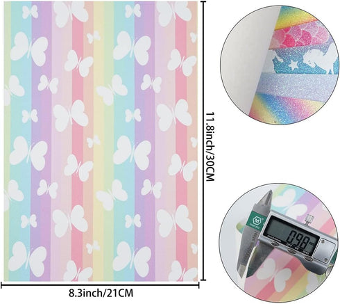 Litchi 6 Pack 8x12 Inch Faux Leather Sheets for Bow Earring, Easy to Cut Vinyl Fabric for Cricut, Durable Fade Resistant Leatherette Without Smell...