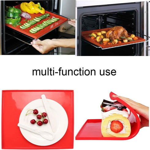 YUANAIYI Swiss Roll Cake Mat - Flexible Multipurpose Silicone sheet Nonstick jelly roll pan Baking Tray Pastry Mat Pizza Cookies Mold?set of 2?...