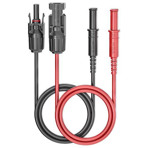 Goupchn Safety Banana Plugs to Solar Connectors Silicone Test Leads 2PCS Red Black 3.3ft Solar Test Cables Wires 1000V/20A for Photovoltaic Solar ...