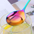 Soup Spoons, Color ME Rainbow 18 10 Stainless Steel Round Spoons, Set of 10...