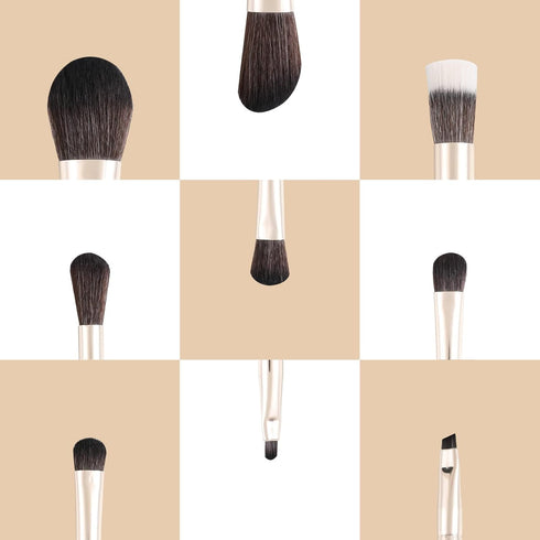 Travel Makeup Brush Set, Mini Makeup brushes with Storage Bag Foundation Powder Concealers Contour Blush Eye Shadows Makeup Brush Set 9pcs With Bo...