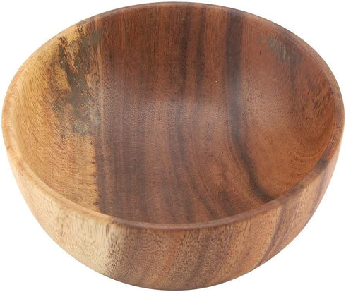 Yosoo Natural Hand-Made Solid Wood Bowl, Classic Large Round Acacia Wood Salad Soup Dining Bowl, Premium Wood Kitchen Utensils(16x7 cm / 6.3x2.8 i...