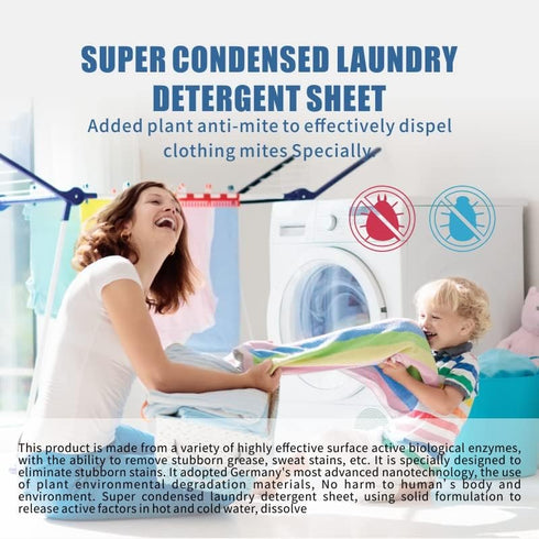 (50 loads) 25 Laundry Liquidless Detergent Sheets - Travel/College/Daily Use - Powerful/Hypoallergic/Eco-friendly/Biodegradable (Rose)...