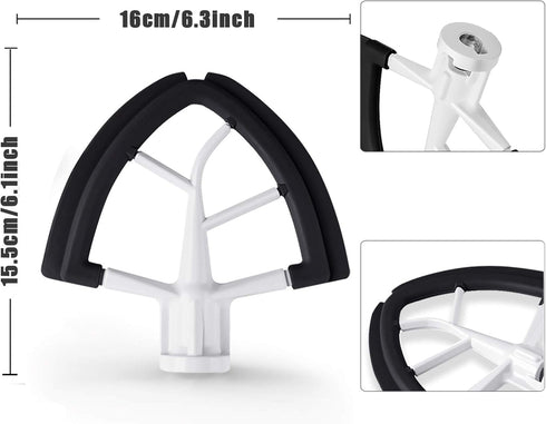 Flex Edge Beater for KitchenAid,Mixer Attachement Compatible With KitchenAid,Mixer Accessory,Fits Tilt-Head Stand Mixer Bowls For 4.5-5 Quart Bowl...