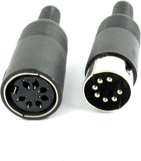 uxcell 2 Set Plastic Housing 7Pin Female + Male DIN Connector Adapter...