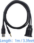 Duttek USB Panel Flush Mount cable - 3.3ft USB 3.0 & 3.5MM Male to Female AUX Extension Mount, Dash Mount, Flush Mount, Panel Mount Cable, for Car...