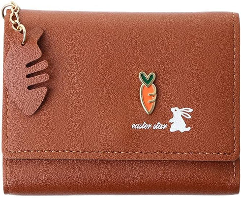 Wallet For Women Girl, Tri-Folded Wallet Cash Pocket With Id Window, Slim Trifold Credit Card Holder Minimalist Coin Pocket(wine red)...