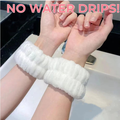 4 Pcs Face Washing Wristbands, Soft & Absorbent Microfiber Wrist Scrunchies for Washing Face, Face Wash Wrist Band for Women Girl, Spa Wrist Wash ...
