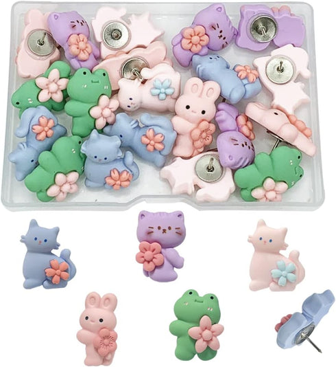 20 PCS Cute Cartoon Little Cat Push Pins Decorative Push Pins for Cork Board Cute Thumb Tacks for Bulletin Board, Photos Wall,Office Supplies,DIY,...