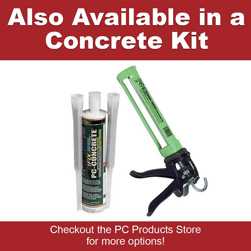 PC Products 70086 PC-Concrete Two-Part Epoxy Adhesive Paste for Anchoring and Crack Repair, 1.4 oz in Applicator Syringe, Gray...