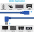 USB 3.0 Extension Cable 1FT 2 Pack 90 Degree Left & Right Angle USB Adapter Male to Female Short USB3 Cables Up & Down for Laptop TV USB Disk Mous...