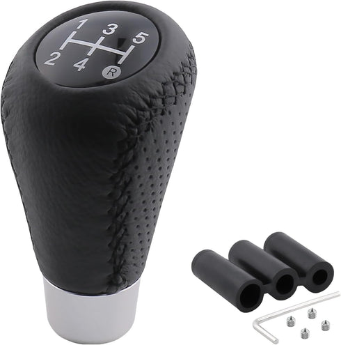 5 Speed Shift Knob Shifting Lever Leather Gear Stick Transmissions Shifter Handle Fit Most Manual Cars Truck SUV Vehicle (Black)...