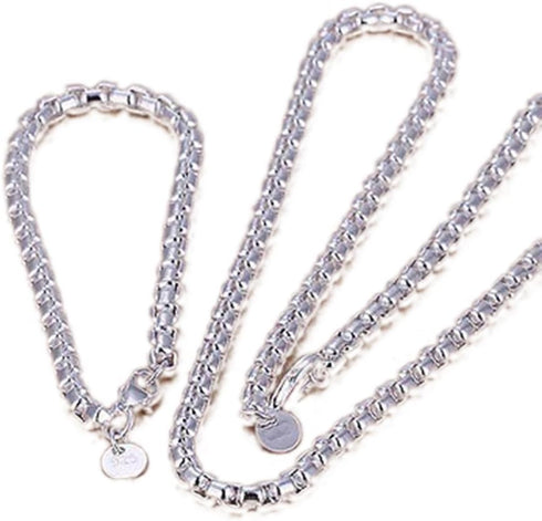 925 Sterling Silver Bracelet and Necklace Sets ZBS058...