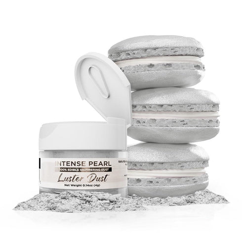 Luster Dust - Intense Pearl White (4g 1x Jar) | Edible Vegan Dust & Paint for Cake Decorating, Ice Cream, Desserts, Cocktails and Beverages by Bak...