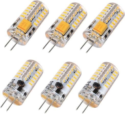 Welitesim 6pcs LED Bulb Bi-Pin Base Lights 3W AC/DC 12V Daylight White 6000K G4 Bulb for Outdoor Lighting Deck Stair Step Path Paver Lights Landsc...