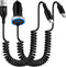USB C Type C Car Charger Fast Charging for iPhone 15/15 Pro/15 Plus/15 Pro Max, Android Auto USB C Coiled Cable for Samsung Galaxy A05/A05S/A54 5G...