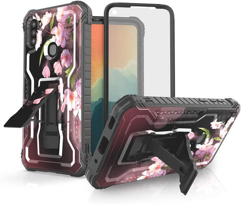 FITO for Samsung Galaxy A11 Case, Durable Shockproof Case for Samsung A11 Phone with Screen Protector, Built-in Kickstand, Unique Pattern Design (...
