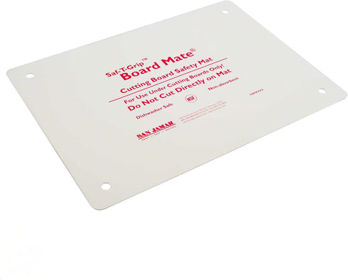 San Jamar CBM1318 Saf-T-Grip Board-Mate Nonslip Cutting Board Mat, 18" Width x 13" Height, White...