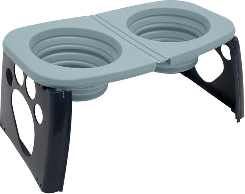 SPORT PET Elevated Travel Folding Bowls,Blue...