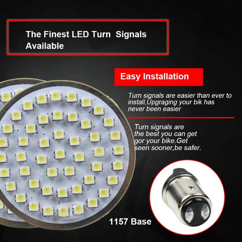 Eectra glide Led turn signal Motorcycle Lights 2" 50mm Bullet Style LED Turn Signals Pannel For Motor bike Sportster Softail Touring 1157 base fro...