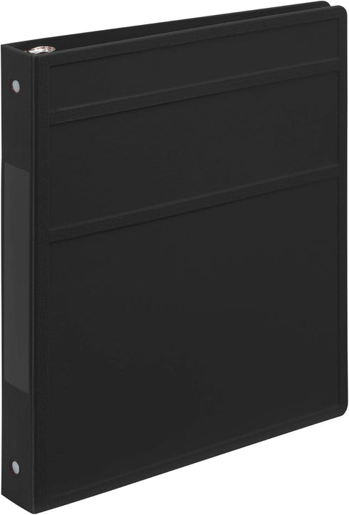 Carstens 1-Inch Heavy Duty 3-Ring Binder - Side Opening, Black, Durable Plastic, Precision No-Gap Rings, Waterproof Cover, No Pockets, Holds 125 U...