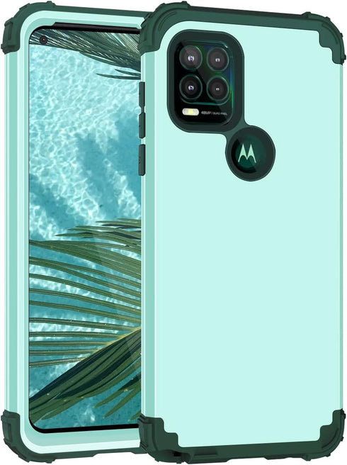 Case for Moto G Stylus 5G, 3 in 1 Hard PC Silicone Bumper Heavy Duty Shockproof Antiscratch Protective Case, Green...