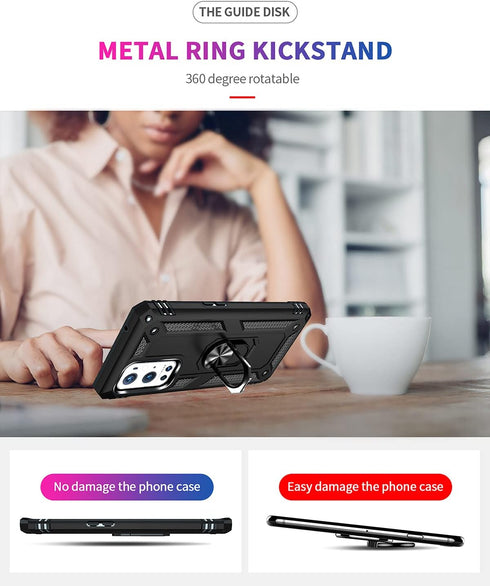 Military Grade Drop Impact for Oneplus 9 Pro Case Oneplus 9 Pro 5G Case 360 Metal Rotating Ring Kickstand Holder Armor Heavy Duty Shockproof for O...