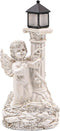 Solar Powered Garden Ornaments, Decorative Fairy Statue with Solar Lantern Light Outdoor Garden Decoration Ornament Table Top Sculpture Lighting W...