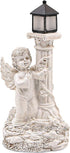 Solar Powered Garden Ornaments, Decorative Fairy Statue with Solar Lantern Light Outdoor Garden Decoration Ornament Table Top Sculpture Lighting W...