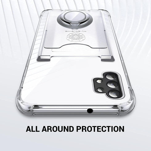Shields Up for Samsung Galaxy A32 5G - Minimalist Wallet Case with Card Holder & Ring Kickstand, Drop Protection Slim Protective Cover - Clear...