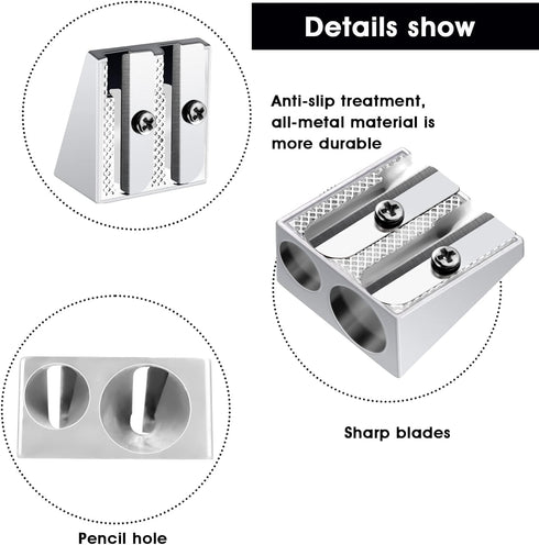 10 Pcs Pencil Sharpener, Handheld Metal Pencil Sharpener with Double Holes, Mini Kids Pencil Sharpening, Sharpen Pencils for Adults and Kids Schoo...