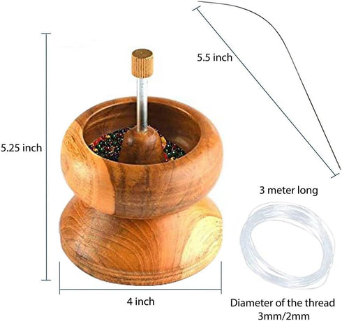 SHOP LC DELIVERING JOY Seed Bead Spinner for Bracelet Making Kit - Clay Beads Spinner with Big Eye Beading Needle and 3 Meter Long Thread Wooden C...