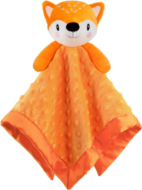 Fox Lovie for Babies Security Blanket Soft Minky Dot Fabric with Silky Satin Backing Baby Snuggle Toy Animal Baby Blanket for Infant and Toddler O...