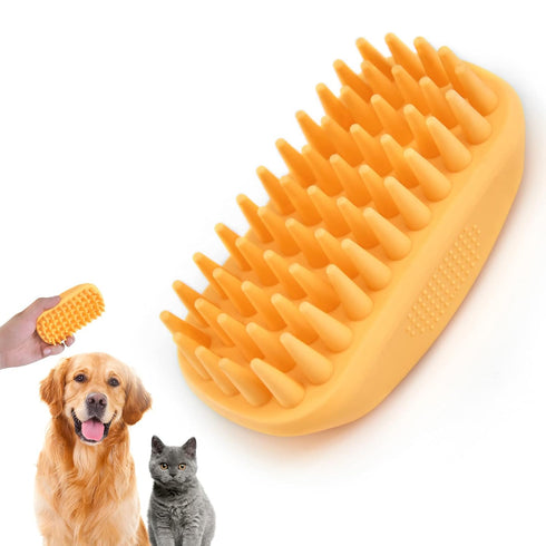 Silicone Dog Grooming Brush Pet Shampoo Bath Brush Anti Skid Soothing Massage Rubber Comb Bath Dog Brush...