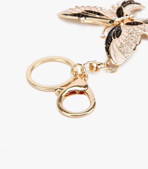 Lucky Butterfly Colorful Opal Rhinestone Plating Women Car/Bag Keychain Purse Charm...