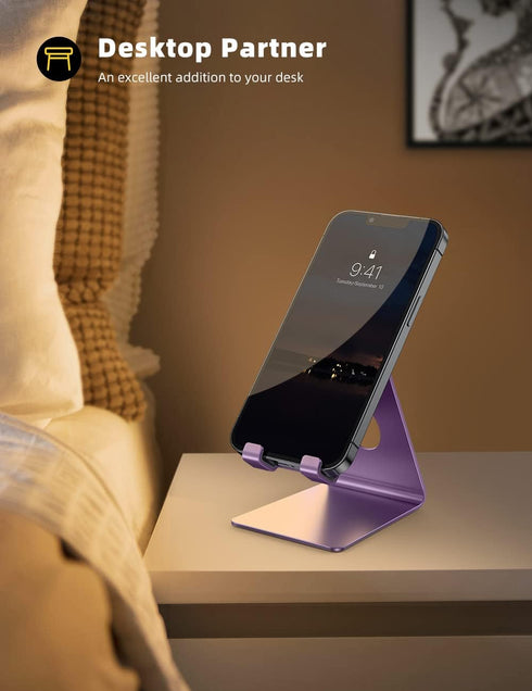 Lamicall Cell Phone Stand, Desk Phone Holder Cradle, Compatible with Phone 13 12 Mini 11 Pro Xs Max XR X 8 7 6 Plus SE, Smartphones Dock, Office D...