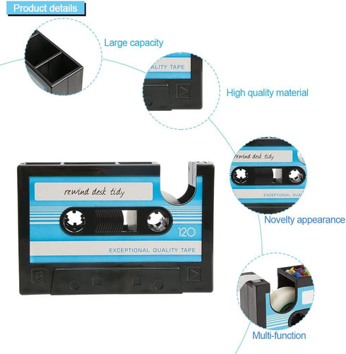 YXQ Fun Tape Dispenser Novelty Unique Pen Dispenser Cool Retro Desk Accessories?Blue...