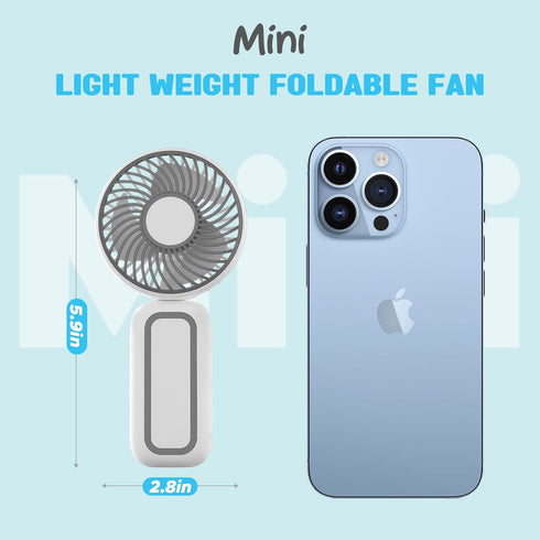QearFun Portable Handheld Fan, Hand Fan with USB Rechargeable Battery, Mini Electric Pocket Fan with Foldable Design for Desktop, Home,Office, Sma...