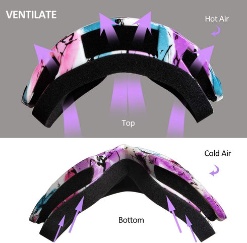 Motorcycle Goggles ATV Goggles Motocross Goggles Windproof Dirt Bike Goggles Dustproof Off Road Goggles Scratch Resistant PU Helmet MX Goggles Ski...