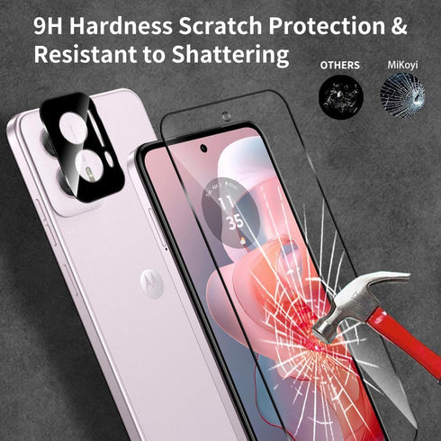 2+2 Pack Screen Protector for Motorola Moto G Power 5G (2024) Tempered Glass Screen Protector + Camera Lens Protector, Full Coverage 9H Tempered G...